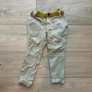 Tan and cream cargo pants